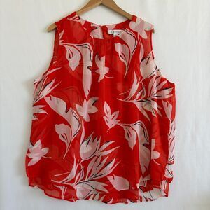 Cristina B Sleeveless Blouse Womens XL New! Orange